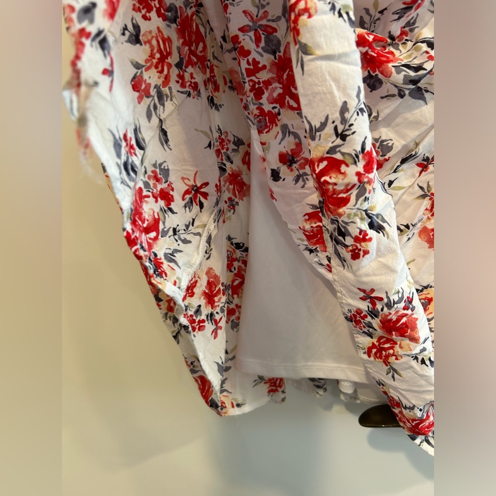 Torrid Mini Chiffon Smocked Dress Size 0 Floral Print 12 Cottage Core White - Picture 7 of 12